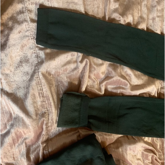 NWT Zenana Outfitters fleece lined “Love Yourself” Hunter green yoga legging S/M - Picture 4 of 6